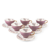 Stylish Lilac - Cappuccino Cups- Purple & Gold