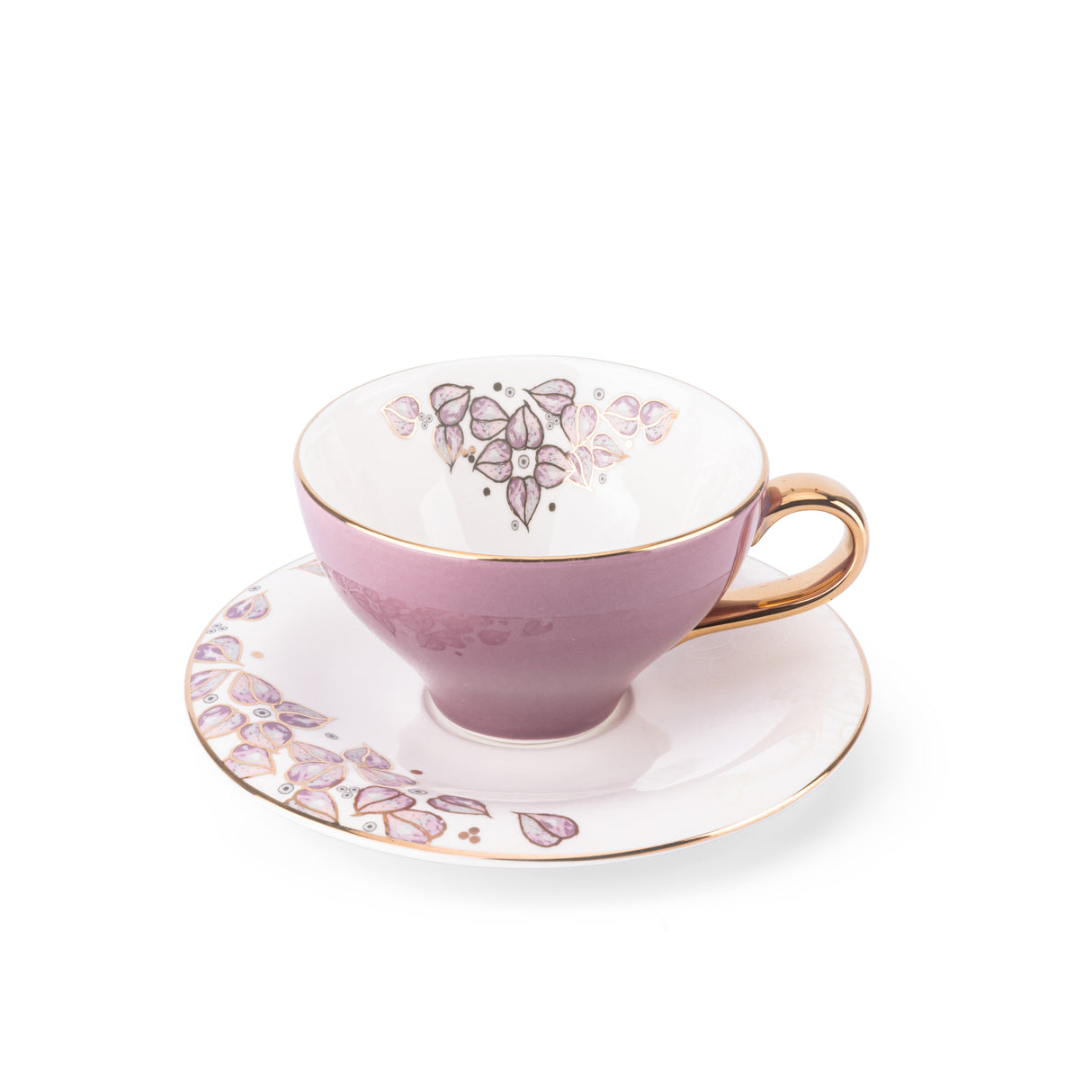 Stylish Lilac - Cappuccino Cups- Purple & Gold