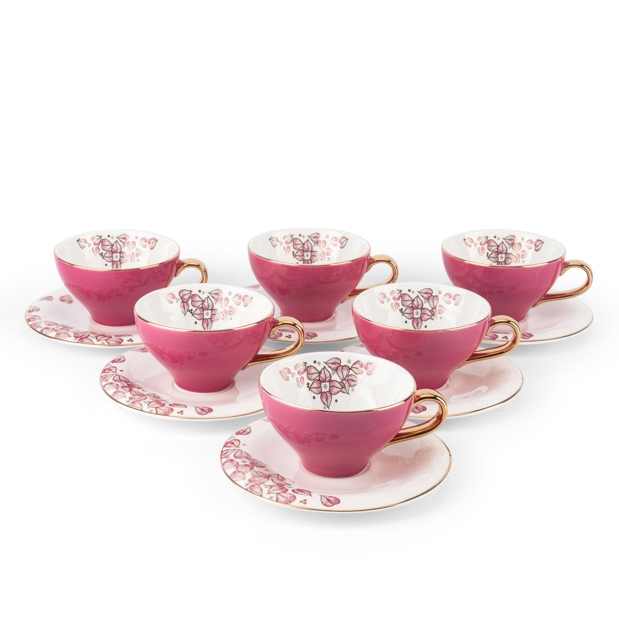 Lila elegante - Tazas de capuchino - Rosa y dorado