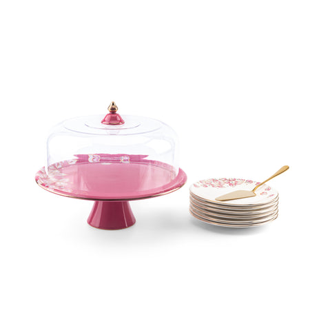 Stylish Lilac -  Cake Set (Set of 9) - Pink & Gold