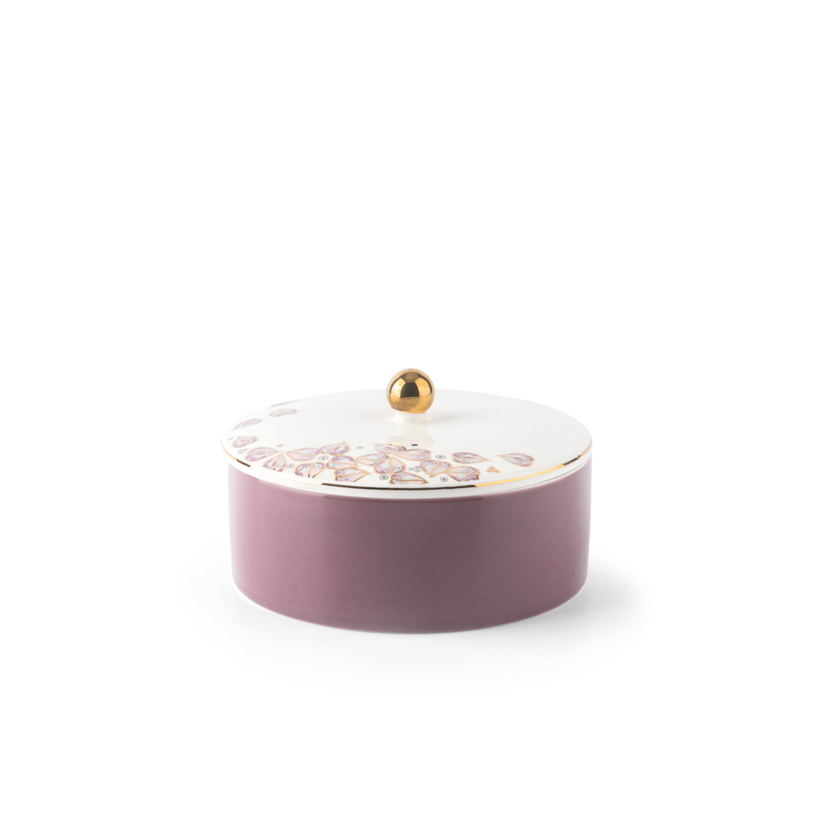 Stylish Lilac - Decorative Small Canister/Server - Purple & Gold