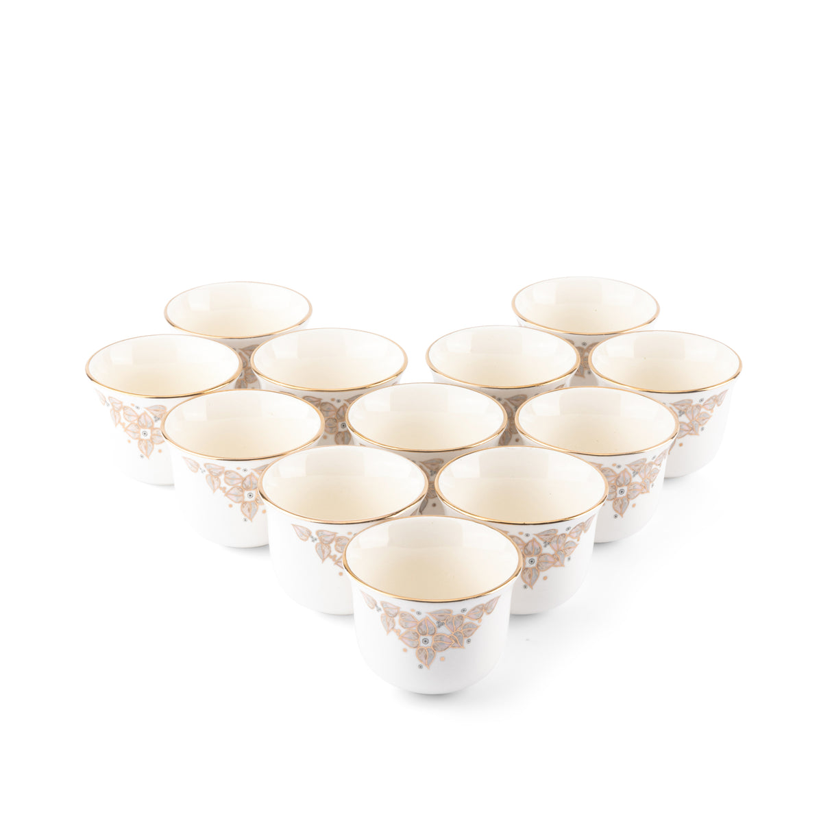 Stylish Lilac -Arabic Coffee Set (12-Pcs)- Snow White & Gold