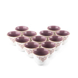 Stylish Lilac -Arabic Coffee Set (12-Pcs)- Purple & Gold