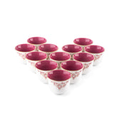 Stylish Lilac - Arabic Coffee Set (12-Pcs)- Pink & Gold