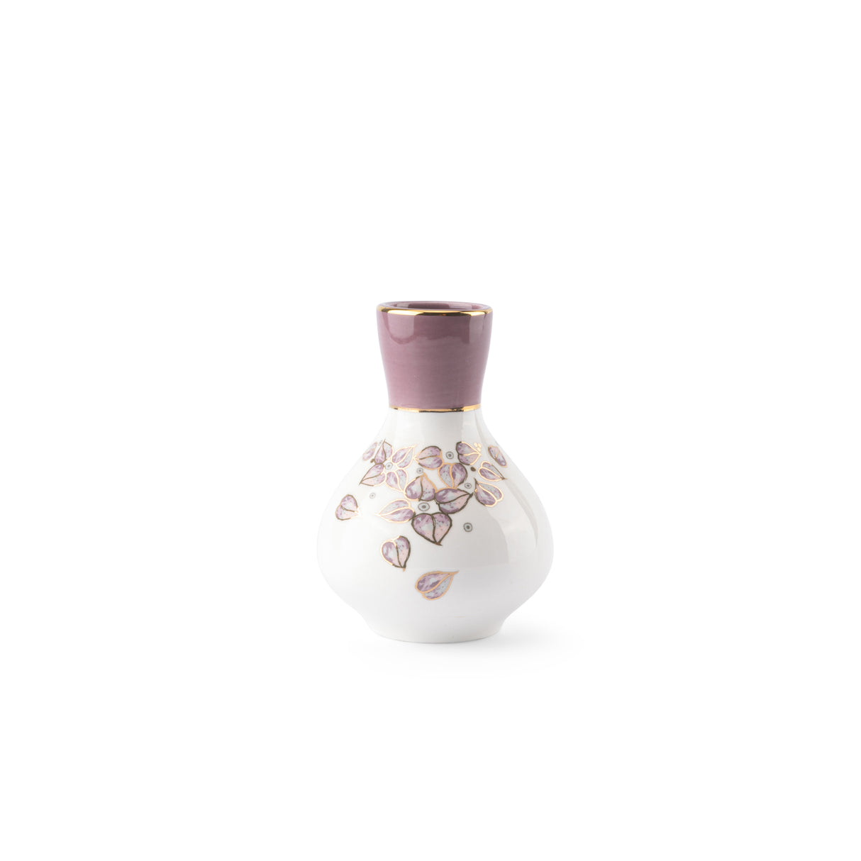 Stylish Lilac - Small Decorative Vase - Purple & Gold