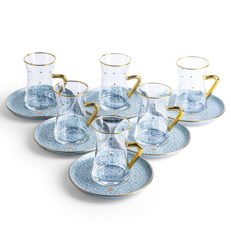 Tea Glass Sets From Crown - Blue