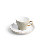 Crown - Cappuccino Cups (12-Pc)- Grey & Gold