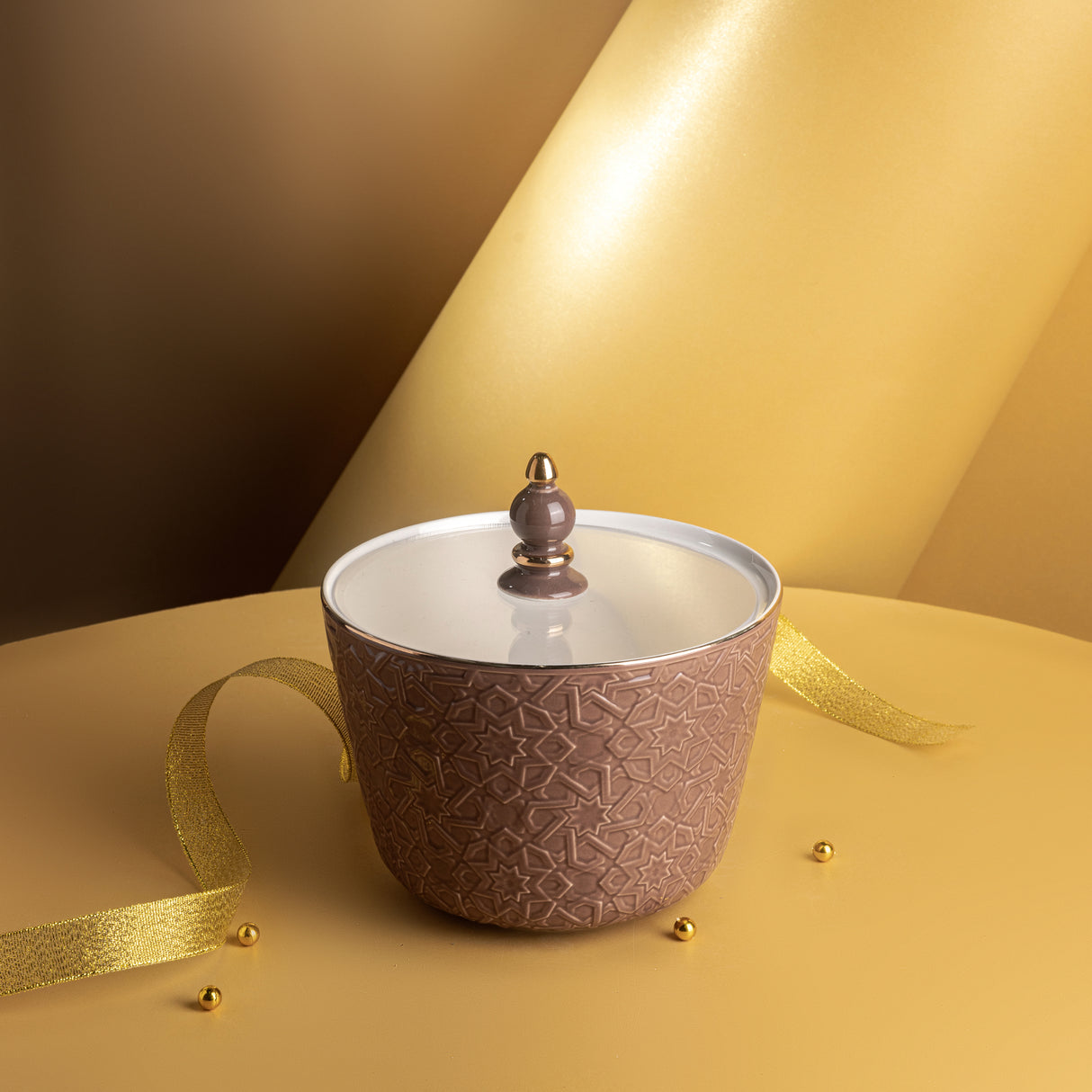 Crown - Medium Date Bowl - Brown & Gold