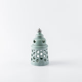 Rosette - Small Candle Holder - Baby Blue & Silver