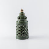 Rosette - Large Candle Holder - Green & Gold