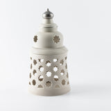 Rosette - Large Candle Holder - Beige & Silver