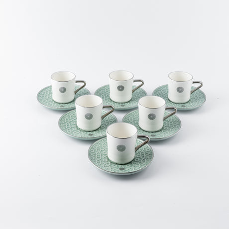 Rosette - Turkish Coffee Set - Baby Blue & Silver