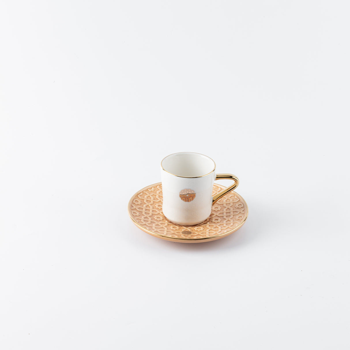 Luxury Rosette Coffee Duo (Set of 2)-Orange & Gold