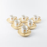 Luxury Rosette Coffee Duo (Set of 2)- Ivory & Gold