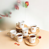 Rosette - Cappuccino Cups - Orange & Gold