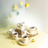 Rosette - Cappuccino Cups - Ivory & Gold