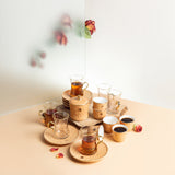 Rosette - Tea Set (19-Pc) - Orange & Gold