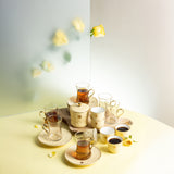 Rosette - Tea Set (19-Pc) - Ivory & Gold