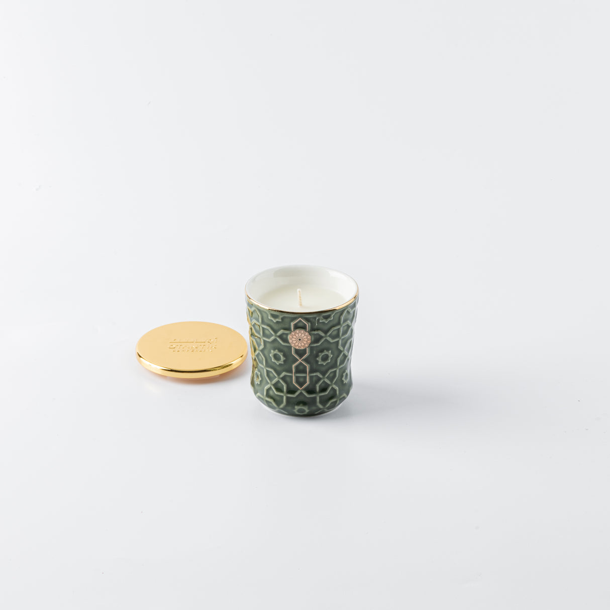 Rosette - Small Candle - Wood Mint