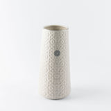 Rosette - Large Decorative Vase - Beige & Silver