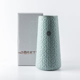 Rosette - Large Decorative Vase - Baby Blue & Silver