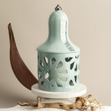 Nour Lantern Candle Holder - Blue & Silver