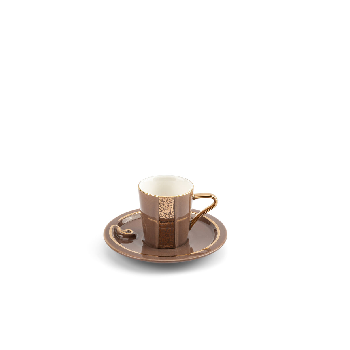The Noor Luxury Coffee Duo (Set of 2)-Brown & Gold