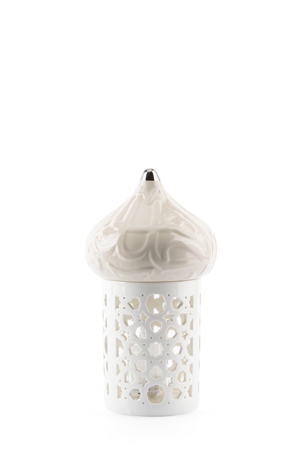 Diwan - Meduim Lantern Candle Holder - Pearl & Silver Success