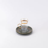 Atheer - Tea Set (19-Pc) - Olive Green & Gold