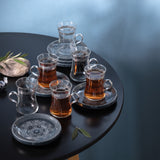 Atheer - Tea Set (12-Pc) - Dark Blue & Silver