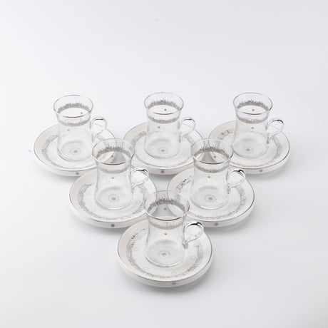 Atheer - Tea Set (12-Pc) - White & Silver