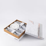 Atheer - Tea Set (12-Pc) - White & Silver