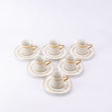 Atheer - Turkish Coffee Set (12-Pc) - Beige & Gold