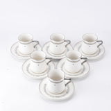 Atheer - Cappuccino Set (12-Pc) - White & Silver