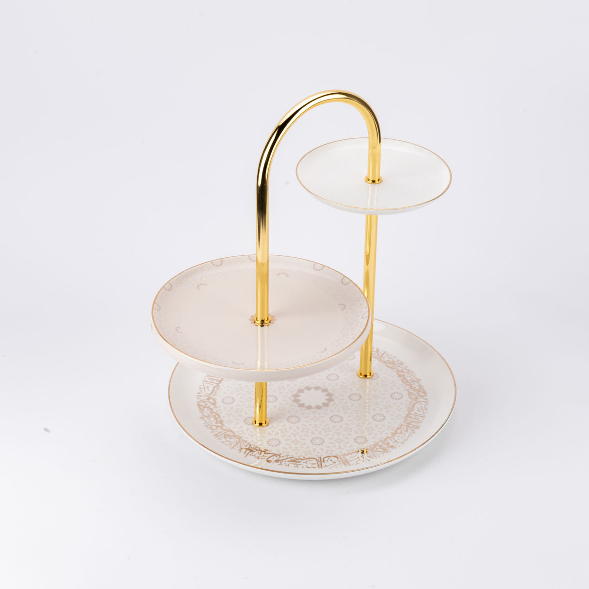 Atheer - 3 Tier Plate - Beige & Gold