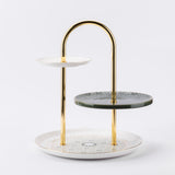 Atheer - 3 Tier Plate - Olive Green & Gold