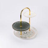 Atheer - 3 Tier Plate - Olive Green & Gold