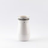 Atheer - Medium Decorative Vase - White & Silver