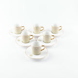 Asala - Esspresso/Turkish Coffee Set (12-Pc) - Beige & Gold