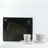 Asala - Cappuccino Set (12-Pc) - Grey & Gold