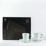 Asala - Cappuccino Set (12-Pc) - Teal & Silver