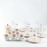 Asala - Tea Set (19-Pc) - Beige & Silver