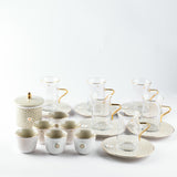 Asala - Tea Set (19-Pc) - Beige & Gold