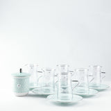 Asala - Tea Set (13-Pc) - Teal & Silver