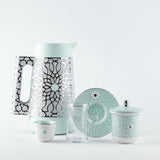 Asala - Premium Tea Set (21-Pc) - Teal & Silver