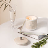 Asala - Medium Candle| Smoky Ember - Beige  & Silver
