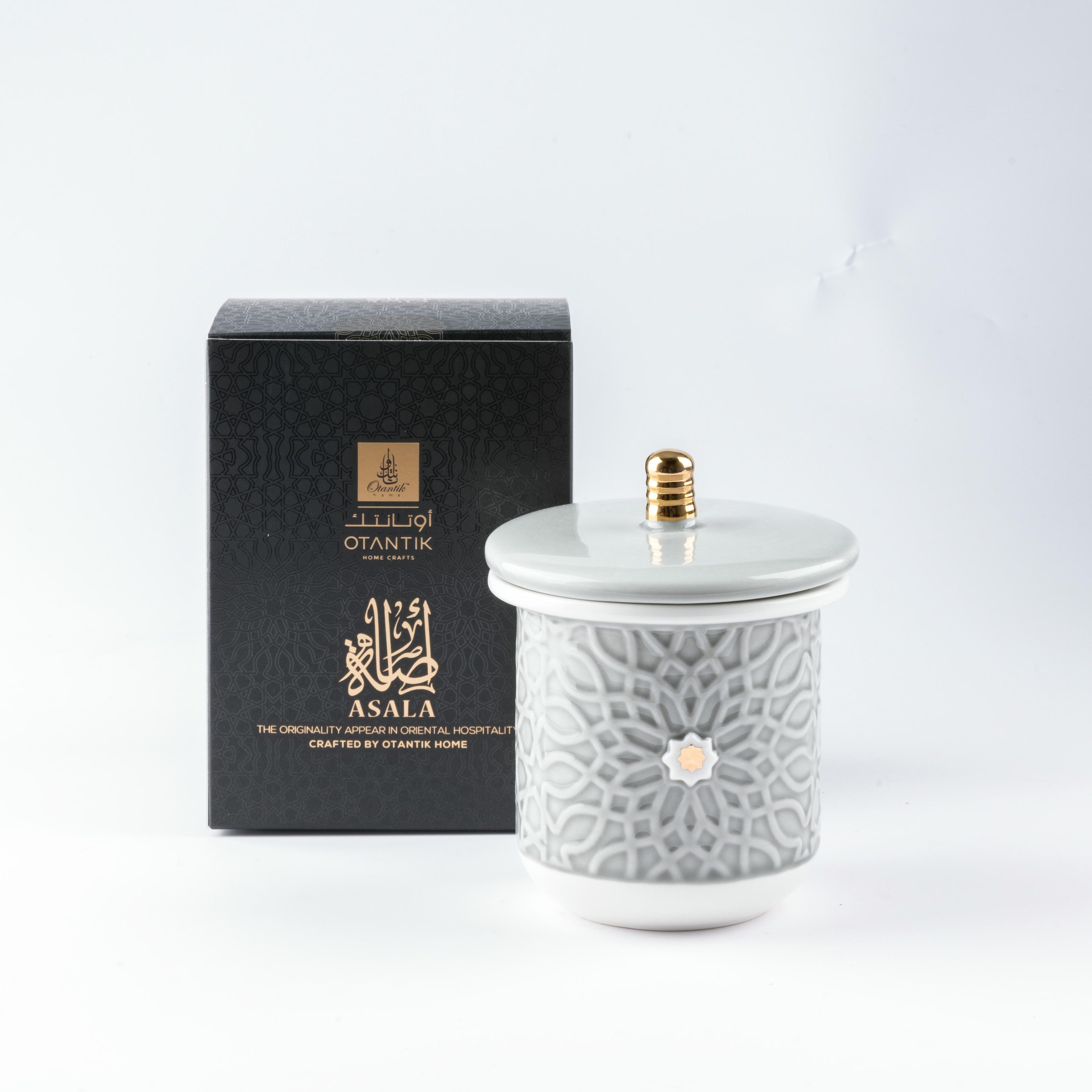 Asala - Large Candle| Wild Cedarberry - Grey & Gold – Otantik Home