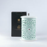 Asala - Medium Lantern Candle Holder - Teal & Silver