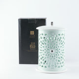 Asala - Large Lantern Candle Holder - Teal & Silver