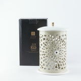 Asala - Large Lantern Candle Holder - Beige & Gold